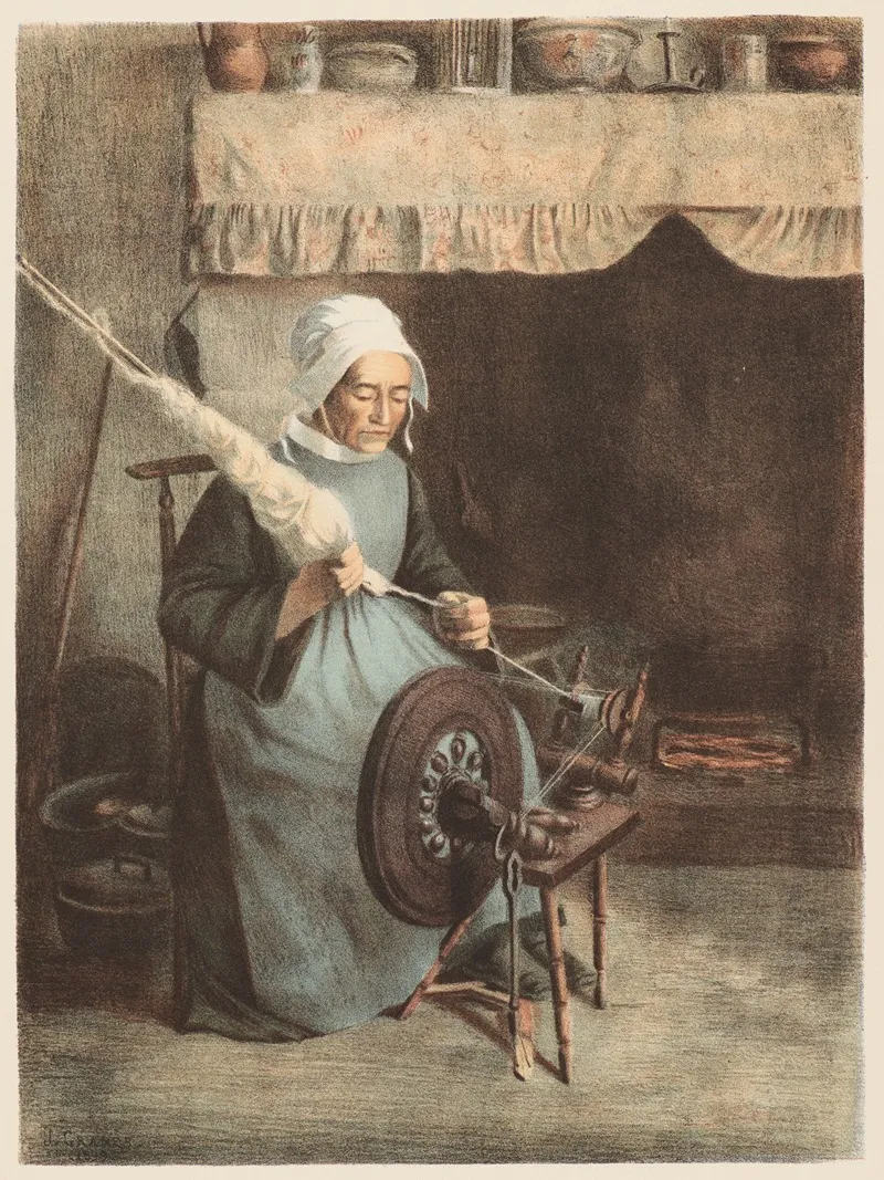 Laieule Woman Spinning Wall Art by Jeanne Granes - High-Resolution Digital Print