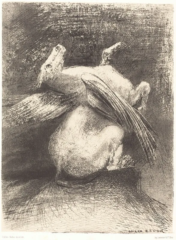 Laile Impuissante Neleva Point La Bete En Ces Noirs Espaces The Impotent Wing Did Not Lift The Animal Into That Black Space Wall Art by Odilon Redon - High-Resolution Digital Print