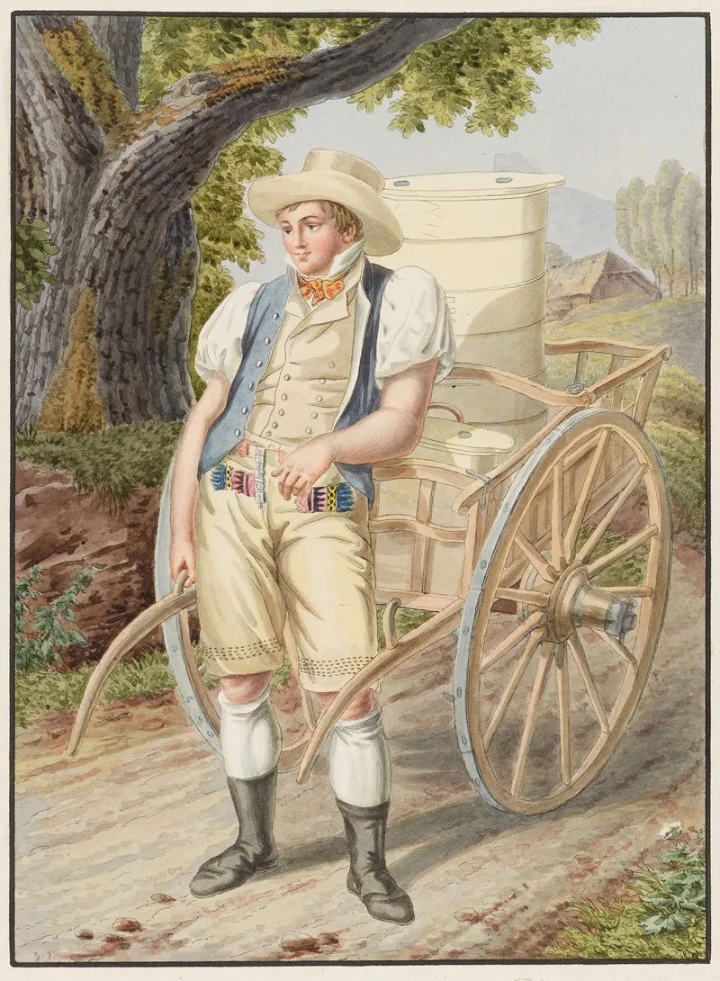Laitier Des Environs De Berne Wall Art by Johann Georg Volmar - High-Resolution Digital Print