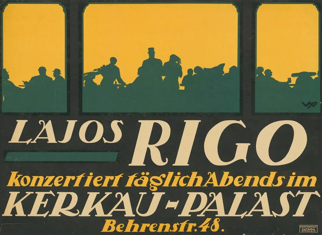 Lajos Rigo Konzertiert Taglich Abends Im Kerkau Palast Behrenstr 48 Wall Art by Wolf Schmidt - High-Resolution Digital Print
