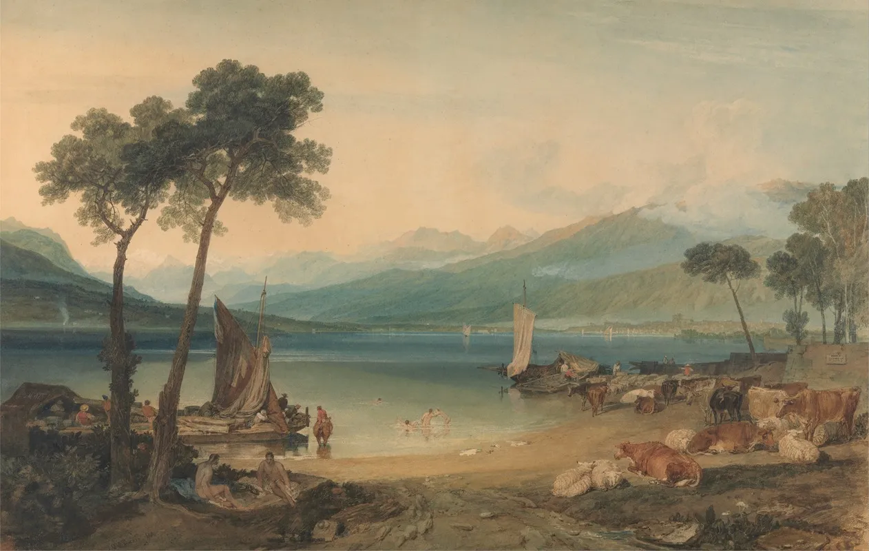 Lake Geneva And Mount Blanc Wall Art by Joseph Mallord William Turner - Canvas Print
