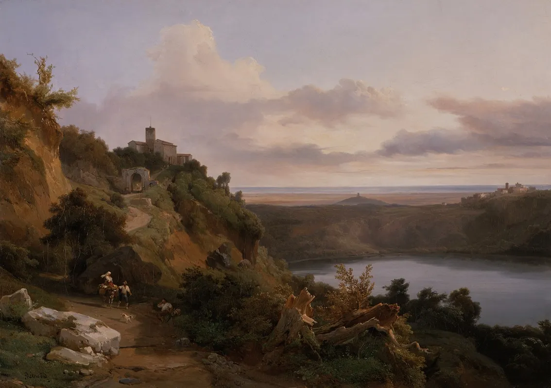 Lake Nemi Wall Art by Jean-Charles Joseph Rémond - High-Resolution Digital Print