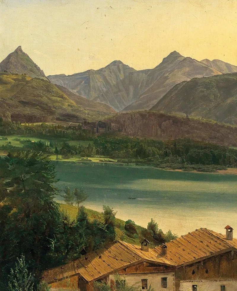 Lake Wolfgangsee With The Dachstein Massif Wall Art by Ferdinand Georg Waldmüller - High-Resolution Digital Print