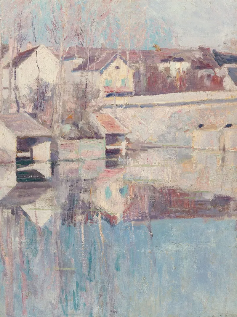 Lakeside Reflections Wall Art by Edward Wilbur Dean Hamilton - High-Resolution Digital Print