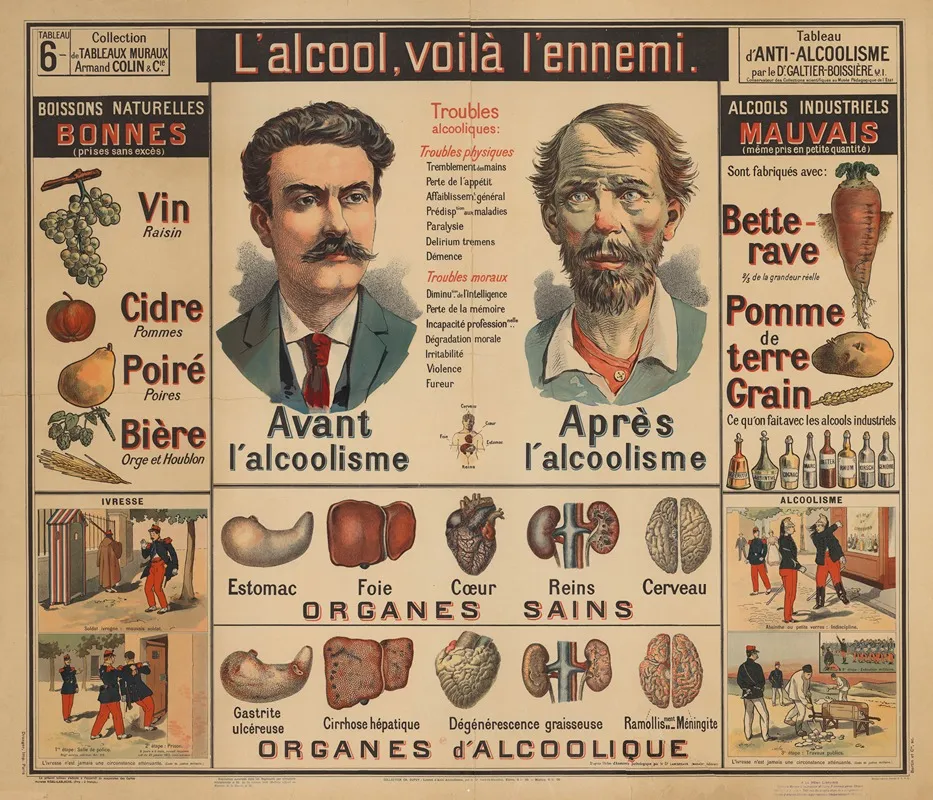 Lalcool Voila Lennemi Tableau Danti Alcoolisme Par Le Dr Galtier Boissiere Wall Art by Bertin & Cie - High-Resolution Digital Print