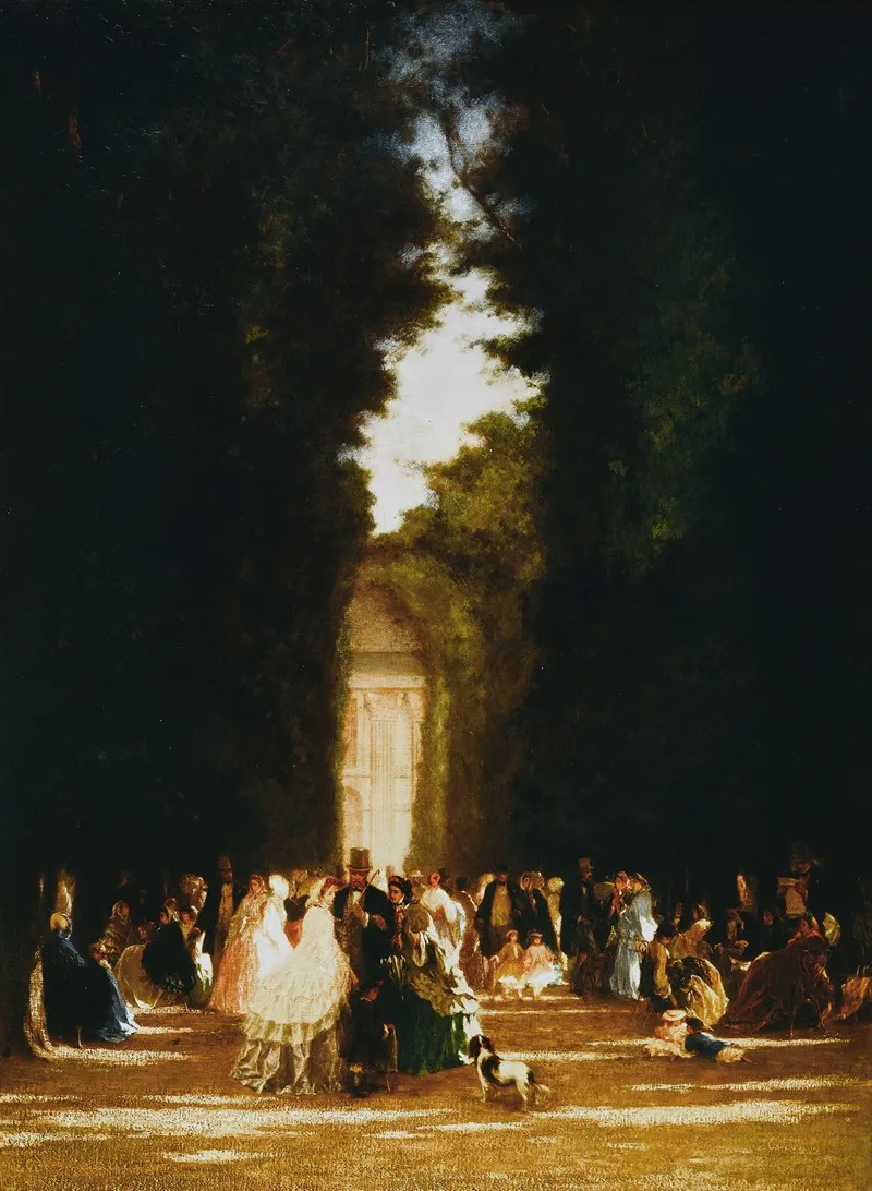 Lallee Des Feuillants Aux Tuileries Sous Le Second Empire Wall Art by Eugène Grandsire - High-Resolution Digital Print