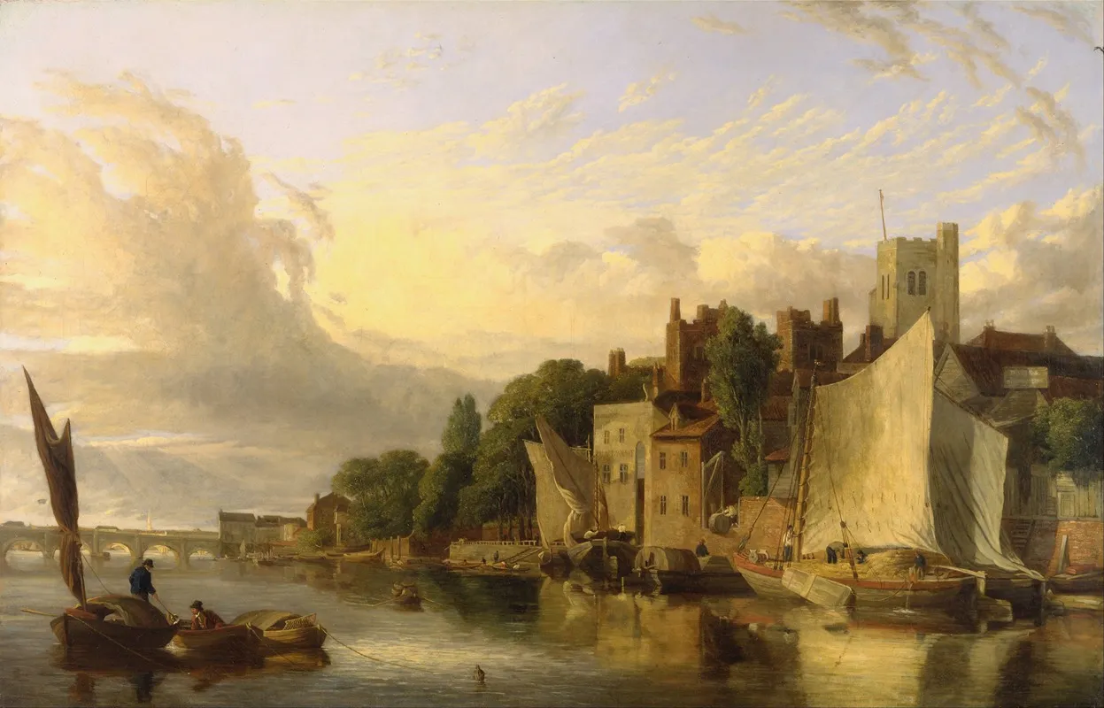 Lambeth From The River Looking Towards Westminster Bridge