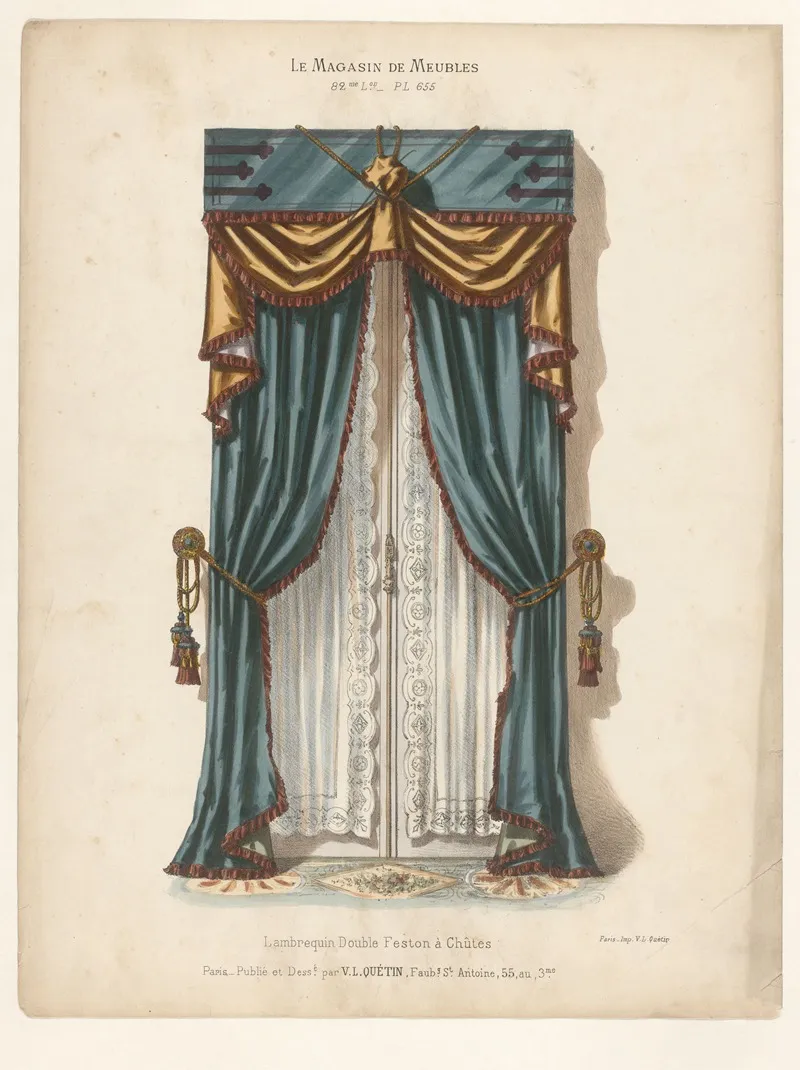 Lambrequin Double Feston A Chutes Wall Art by Victor Léon Michel Quétin - High-Resolution Digital Print