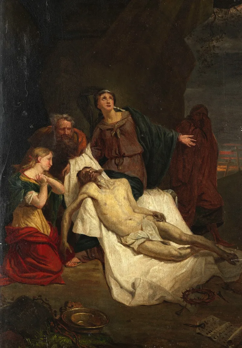 Lamentation Of Christ Study Wall Art by Pieter van Hanselaere - High-Resolution Digital Print