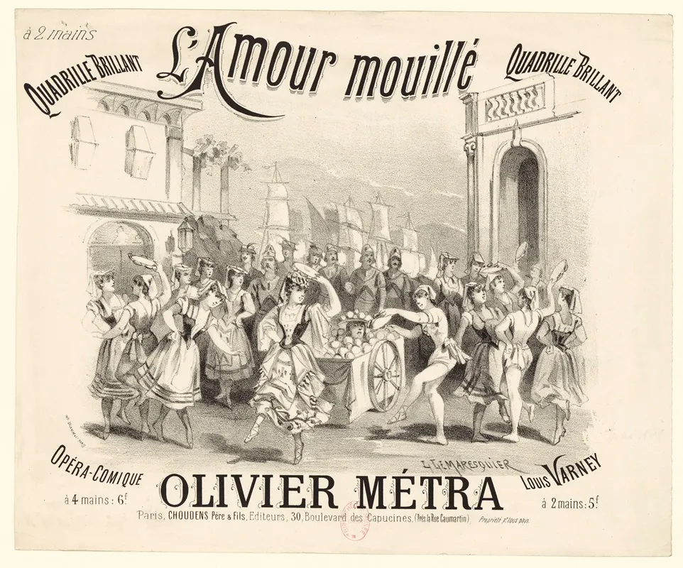Lamour Mouille Quadrille Brillant Wall Art by Louis Lemaresquier - High-Resolution Digital Print