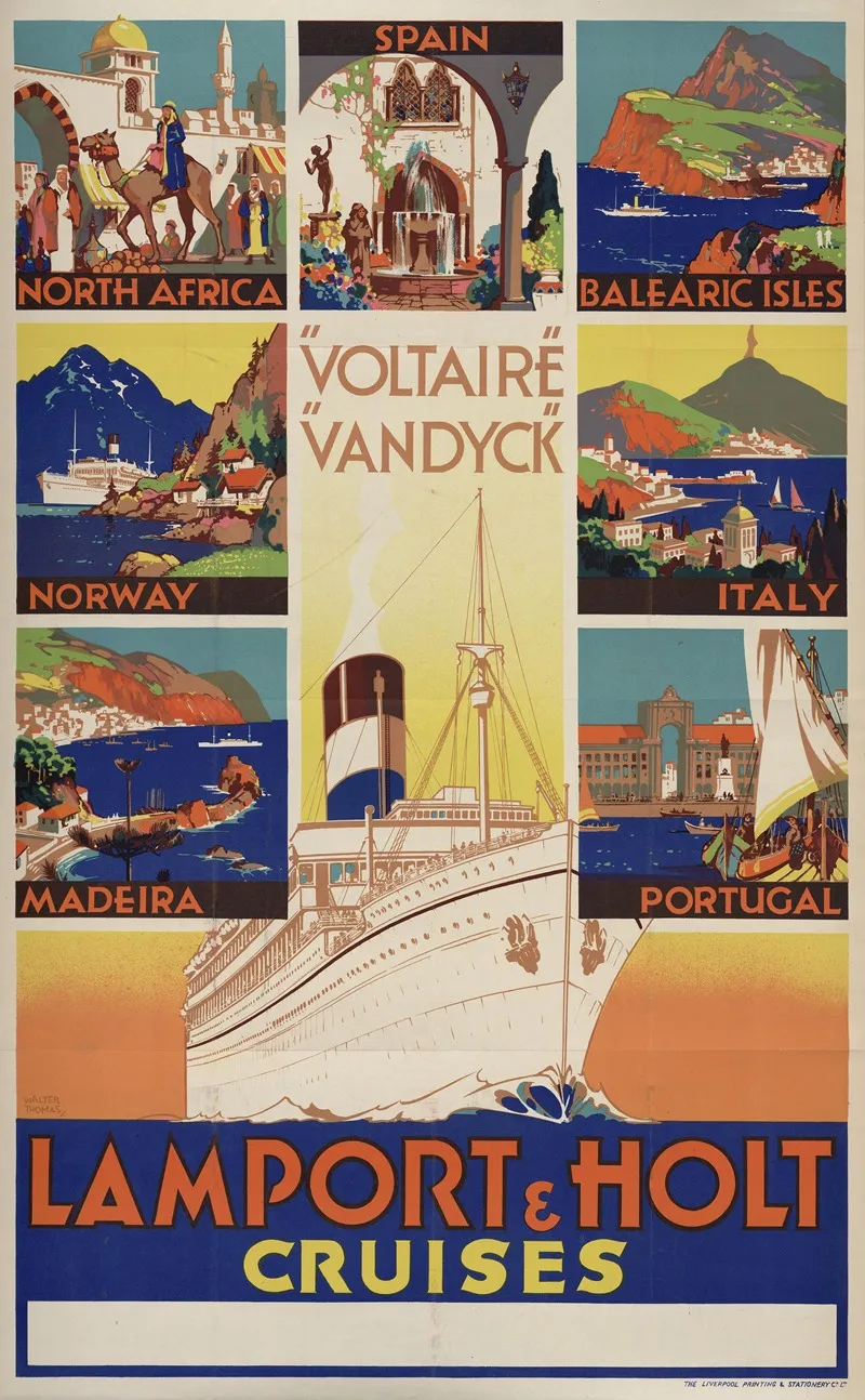 Lamport Holt Cruises Wall Art by Walter Thomas - High-Resolution Digital Print