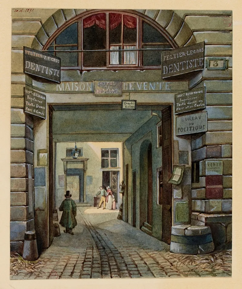 Lancien Hotel Bullion Rue Jean Jacques Rousseau Wall Art by Charles-Louis Lesaint - High-Resolution Digital Print