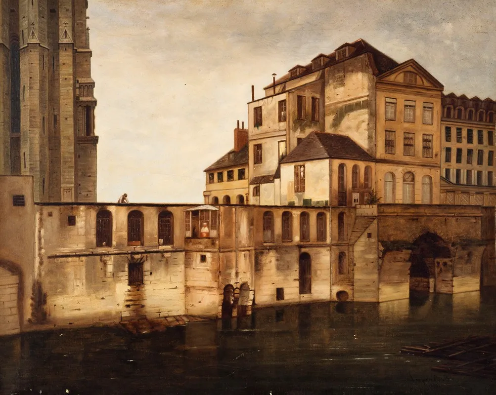 Lancien Hotel Dieu Et Les Cagnards Wall Art by Eugène Burgat - High-Resolution Digital Print