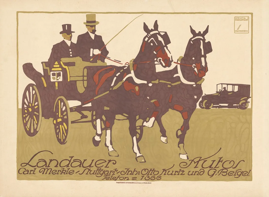 Landauer Autos Carl Merkle Stuttgart Wall Art by Ludwig Hohlwein - High-Resolution Digital Print