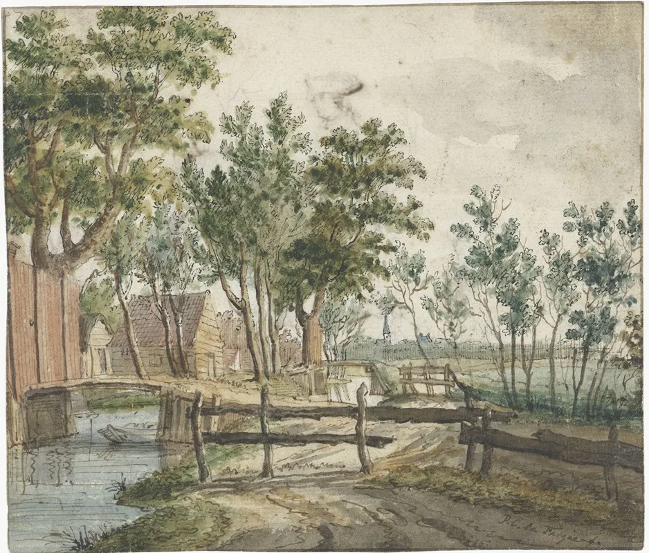 Landelijk Vaart Bij Voorburg Wall Art by Paulus Constantijn la Fargue - High-Resolution Digital Print