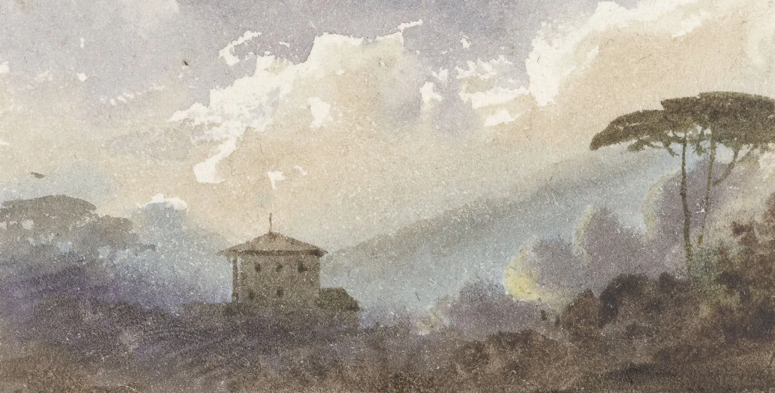 Landhuis Tussen De Bossen In Een Berglandschap Wall Art by Pierre Luc Charles Cicéri - High-Resolution Digital Print