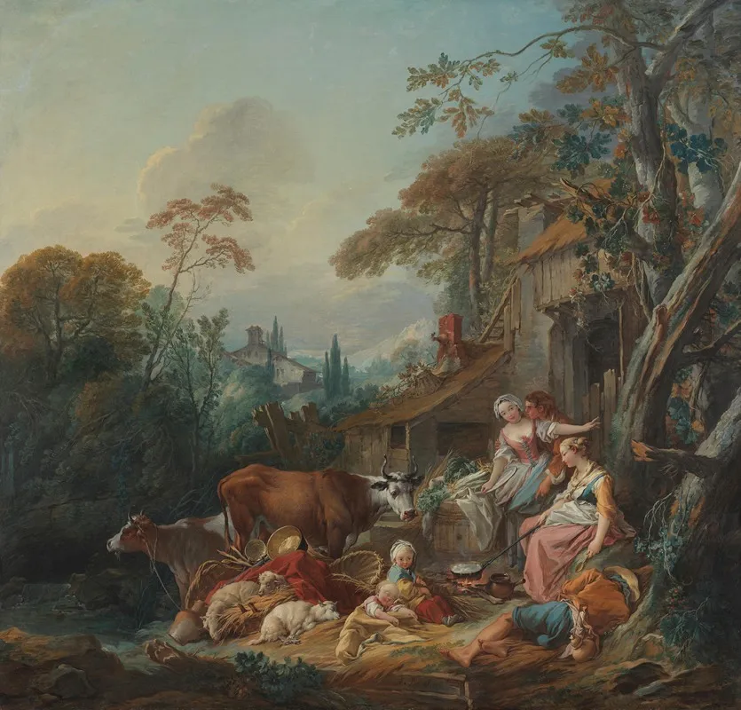 Landliche Idylle 3 Wall Art by François Boucher - High-Resolution Digital Print