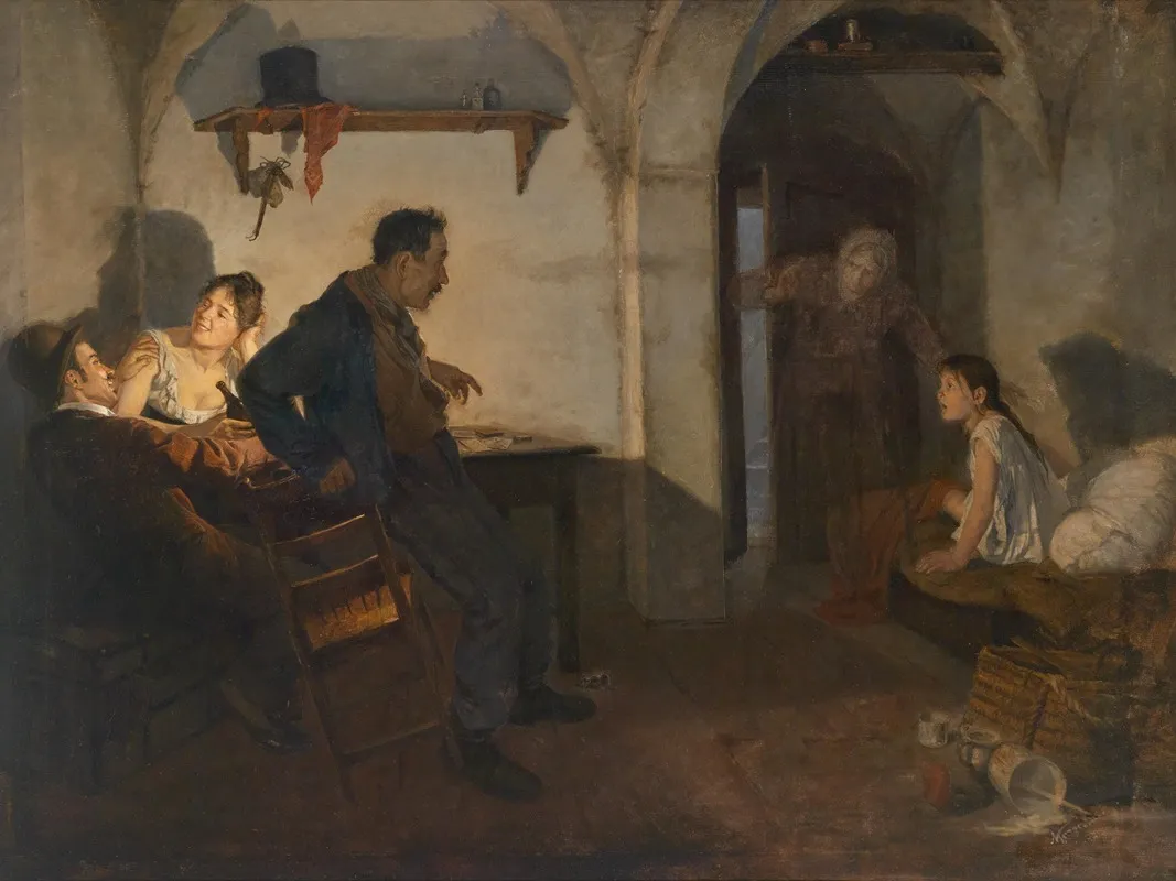 Landliche Interieurszene Wall Art by Adolf Karpellus - High-Resolution Digital Print