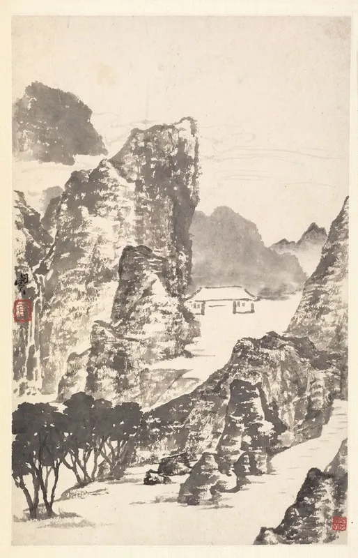 Landscape After Mi Fu Wall Art by Min Zhen - High-Resolution Digital Print