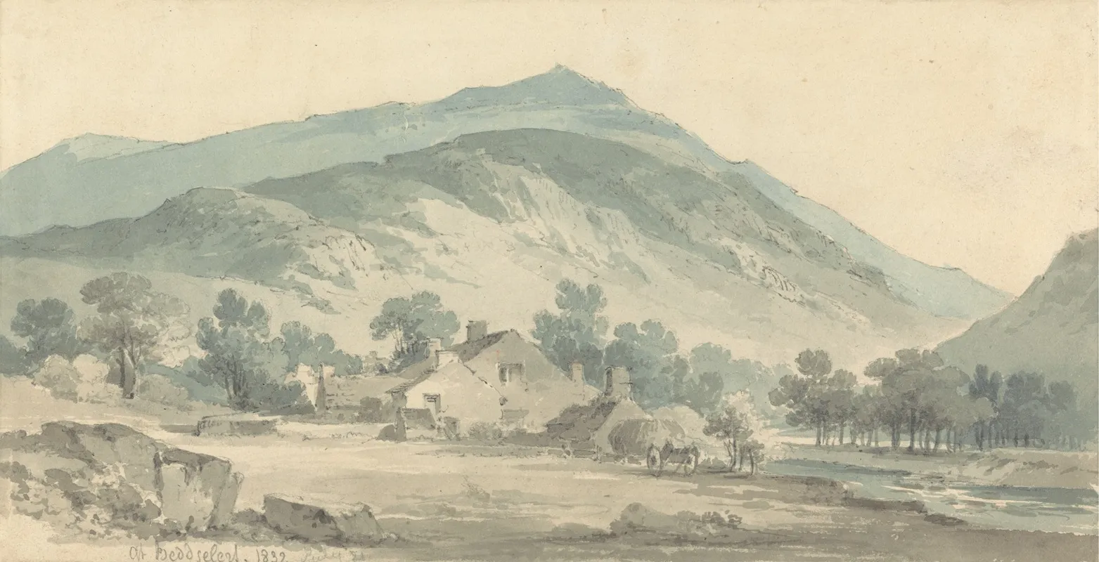 Landscape At Beddgelert North Wales Wall Art by Paul Sandby Munn - High-Resolution Digital Print