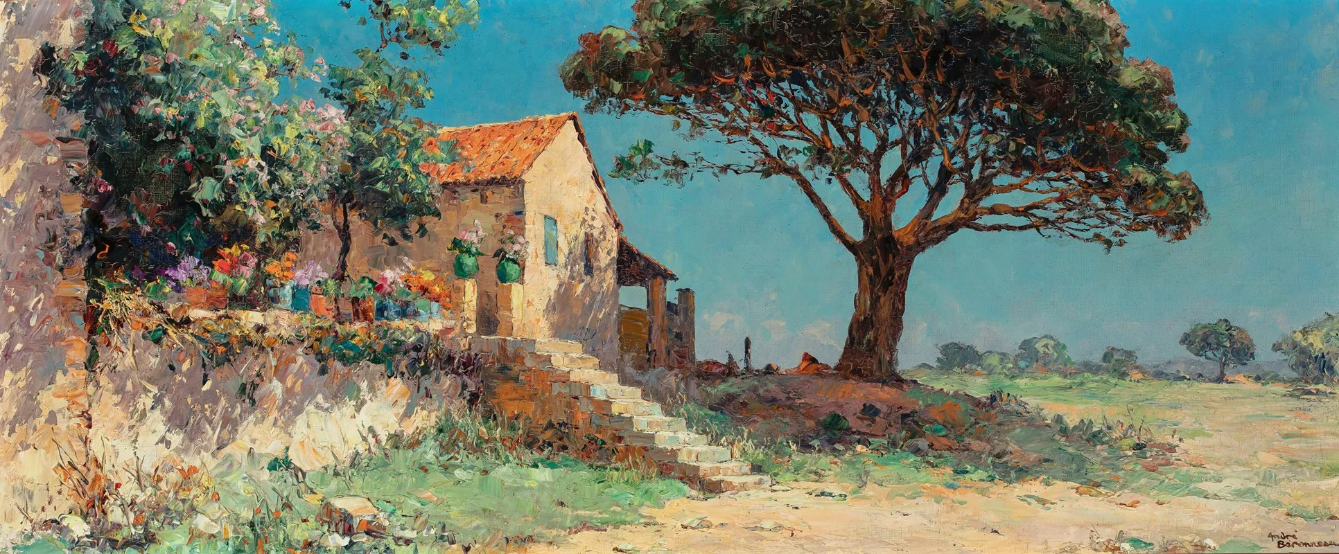 Landscape At St Tropez Wall Art by André Béronneau - High-Resolution Digital Print