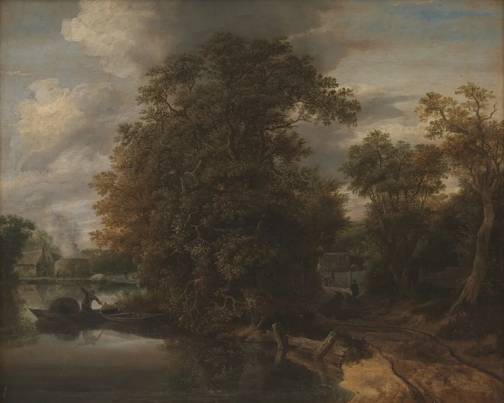 Landscape By A River In The Background A Limekiln Wall Art by Cornelis Gerritsz Decker - High-Resolution Digital Print