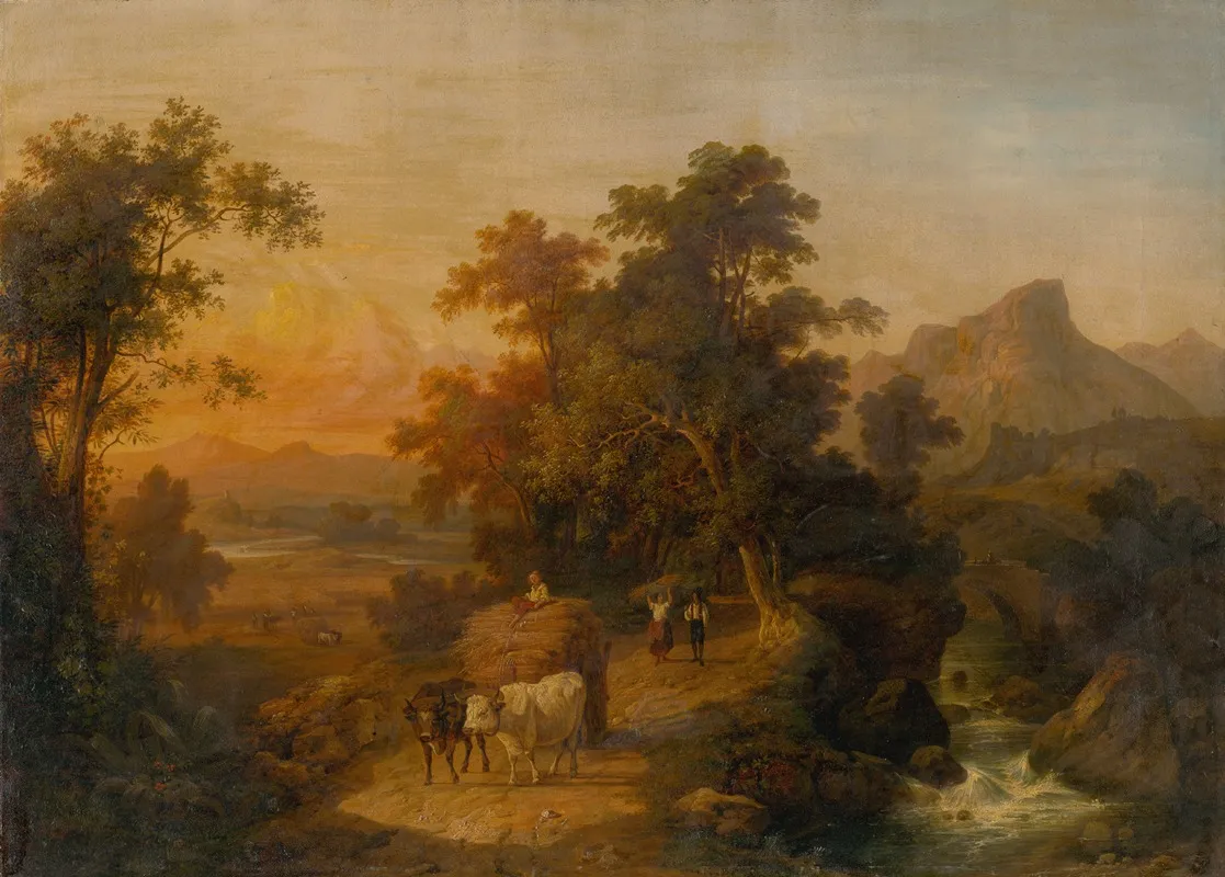 Landscape By The Sunset Wall Art by Domenico Bresolin - High-Resolution Digital Print