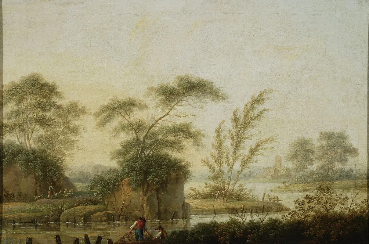 Landscape Fishermen At The Rivulet