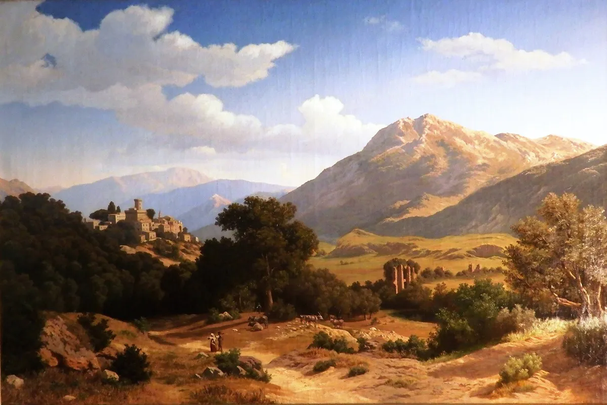 Landscape In The Sabine Mountains Wall Art by Arnold Overbeck - High-Resolution Digital Print