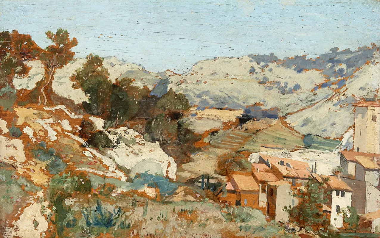 Landscape Near Roquevaire In Provence Wall Art by Paul-Camille Guigou - High-Resolution Digital Print