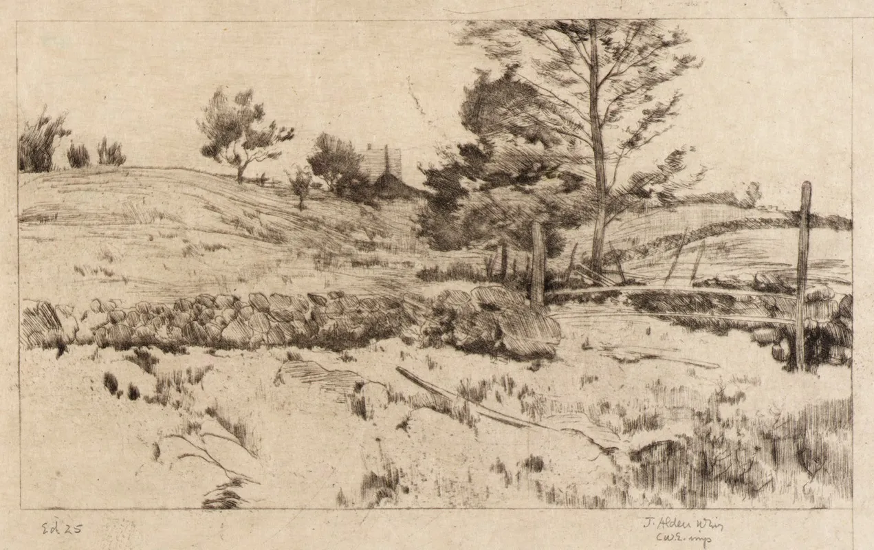 Landscape Sketch Of Fields