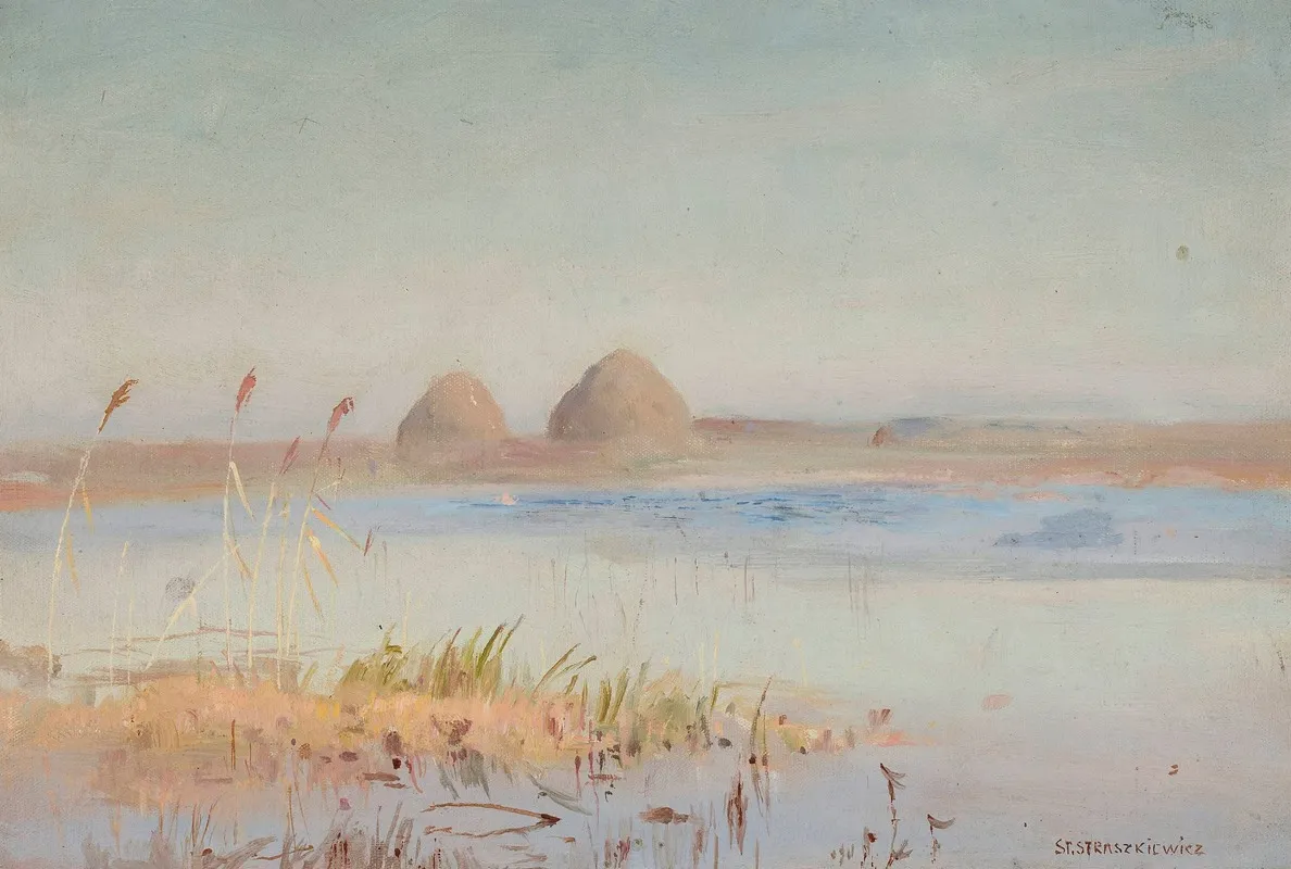 Landscape Study Day In Autumn Wall Art by Stanisław Straszkiewicz - High-Resolution Digital Print