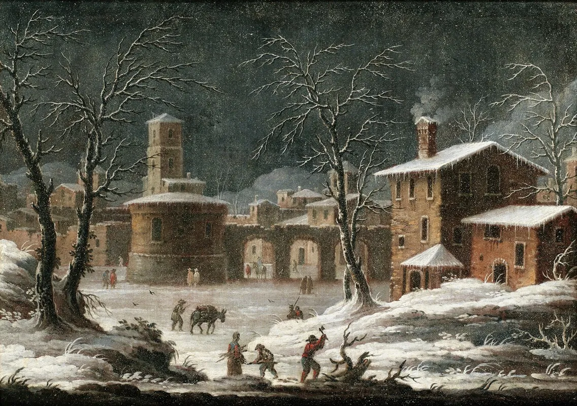 Landscape Under Snow Wall Art by Bartolomeo Pedone - High-Resolution Digital Print