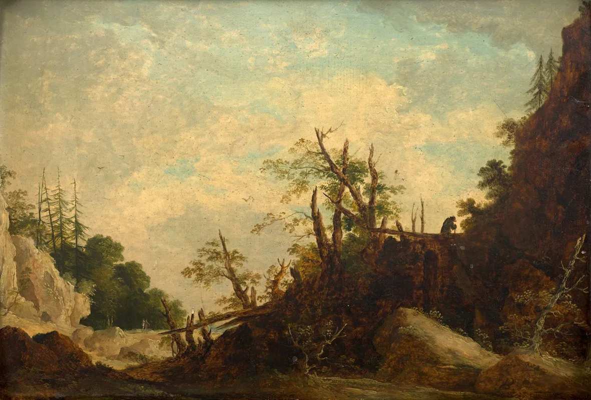Landscape With A Bridge 5 Wall Art by Lazare Bruandet - High-Resolution Digital Print