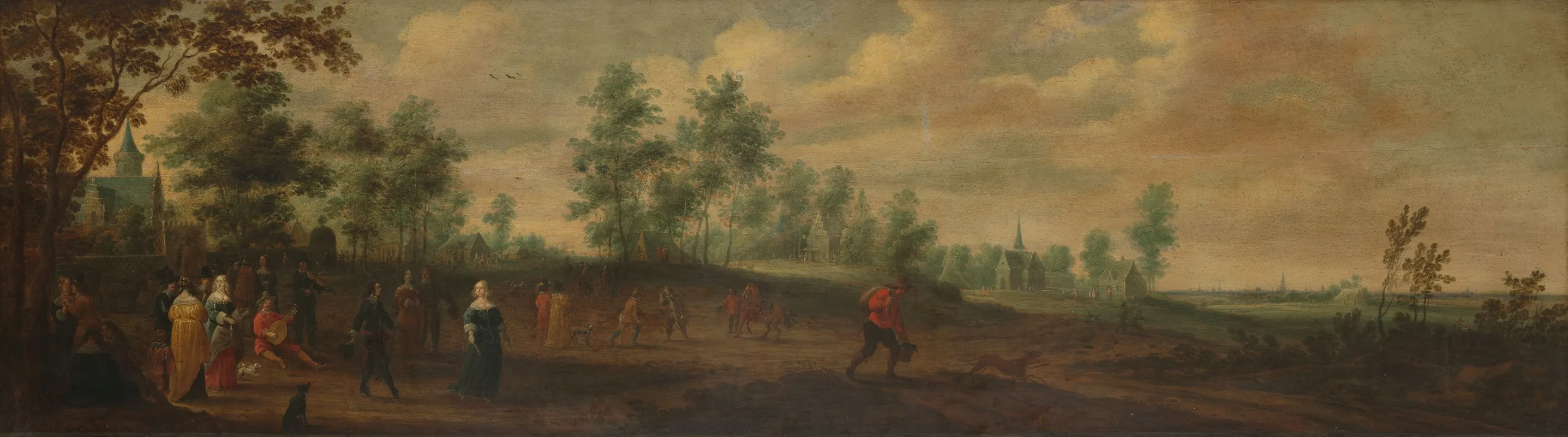 Landscape With A Couple Dancing Outside A Country Mansion