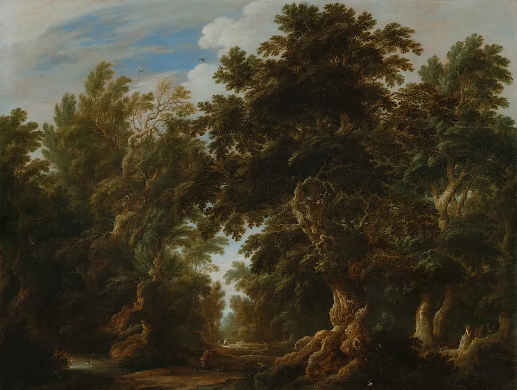 Landscape With A Deer Hunt Wall Art by Alexander Keirincx - High-Resolution Digital Print