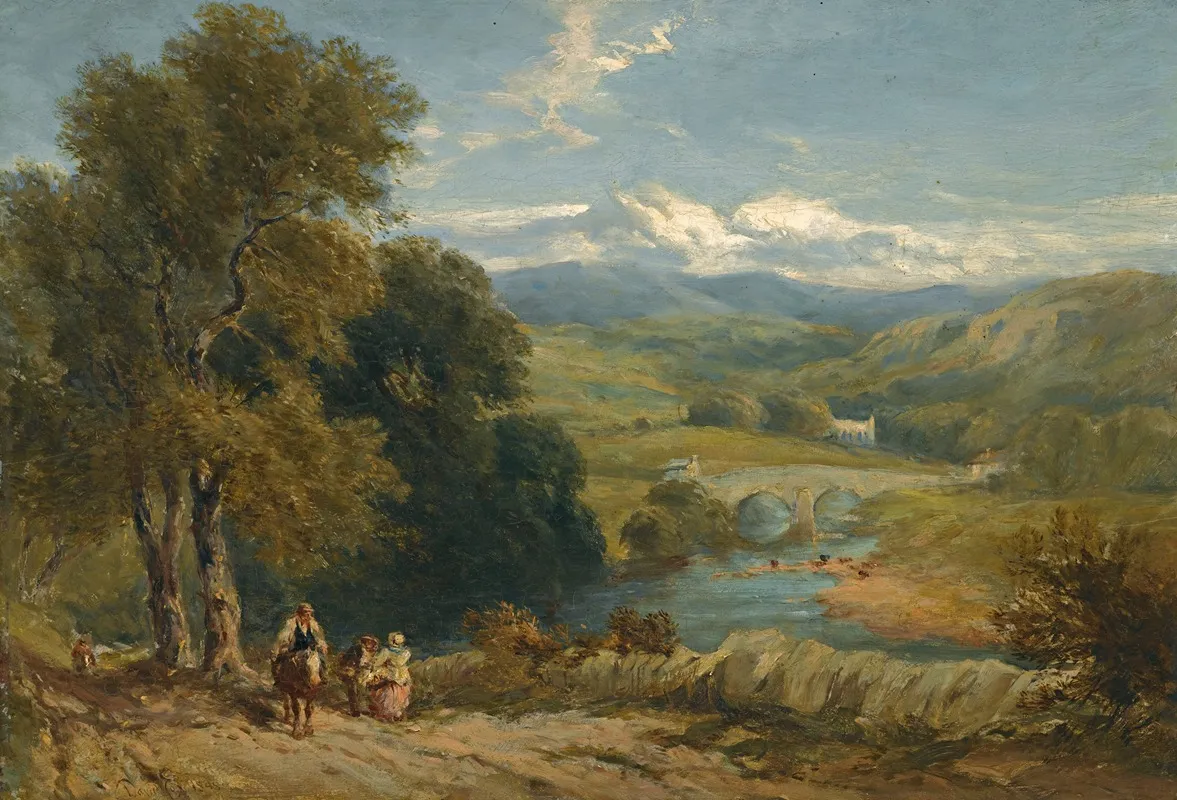 Landscape With A Distant View Of Bolton Abbey Yorkshire And The River Wharfe Wall Art by David Cox - High-Resolution Digital Print