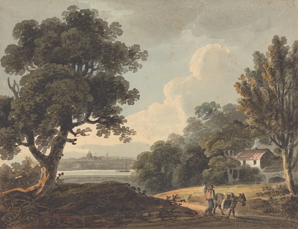Landscape With A Distant View Of London Wall Art by John Henry Campbell - High-Resolution Digital Print
