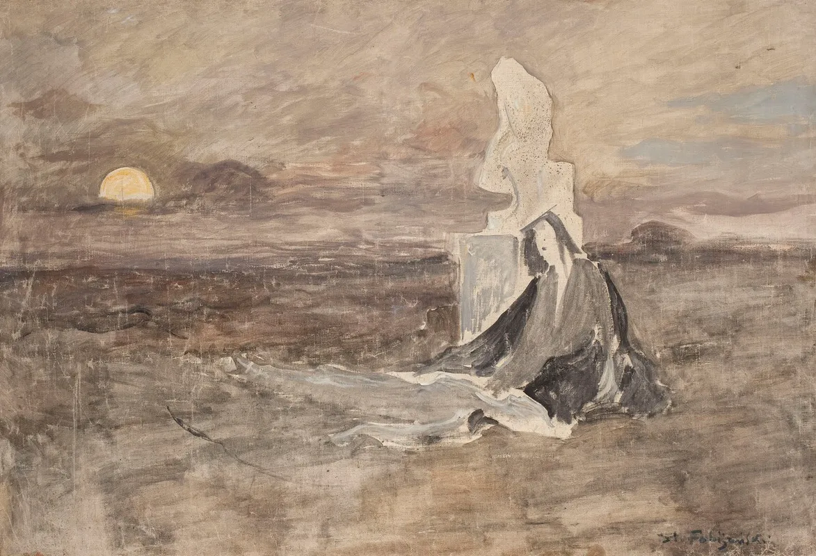 Landscape With A Female Figure 2 Wall Art by Stanisław Ignacy Fabijański - High-Resolution Digital Print