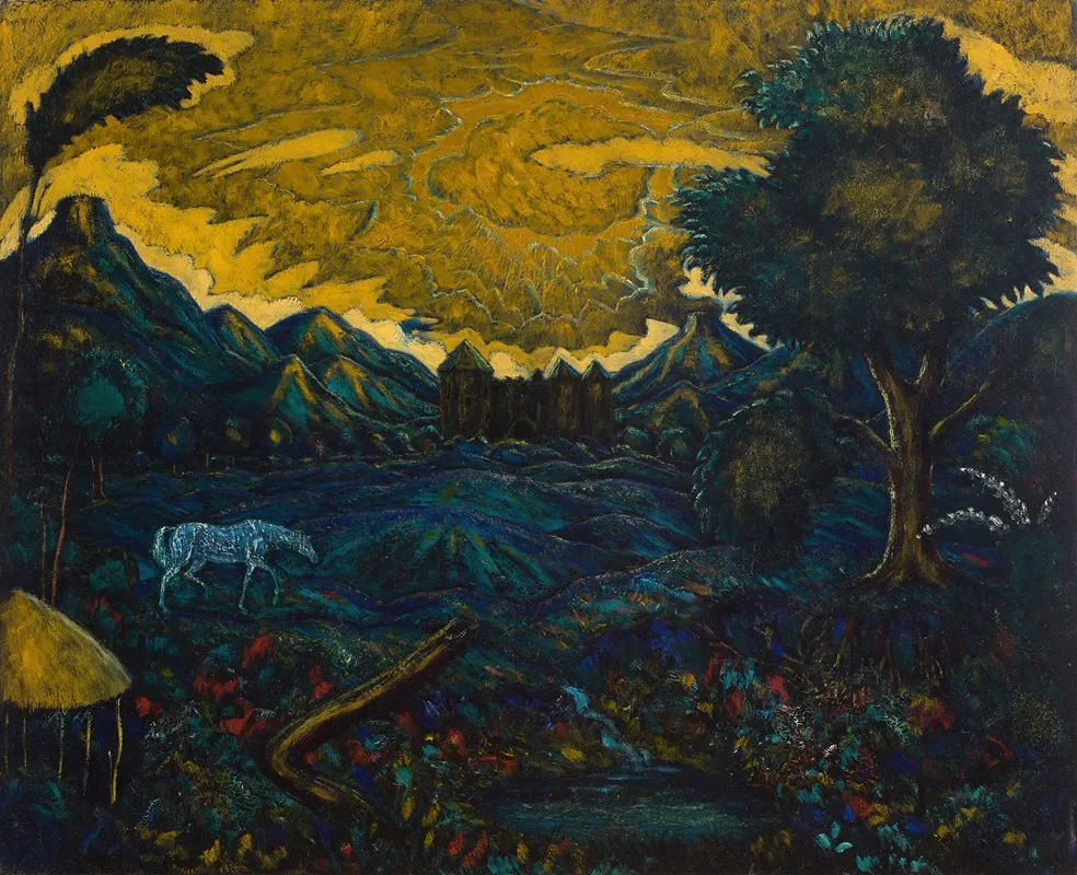 Landscape With A Horse Wall Art by Edward Middleton Manigault - High-Resolution Digital Print
