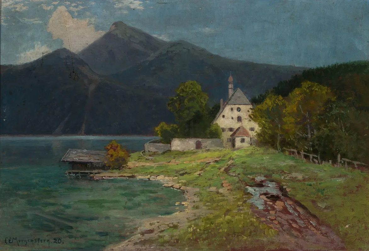 Landscape With A Lake In The Mountains Wall Art by Carl Ernst Morgenstern - High-Resolution Digital Print