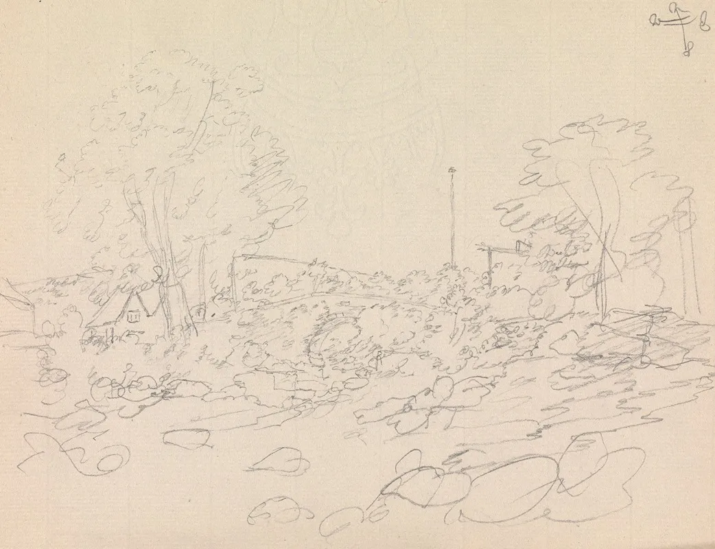 Landscape With A Large Tree Shading A Cottage