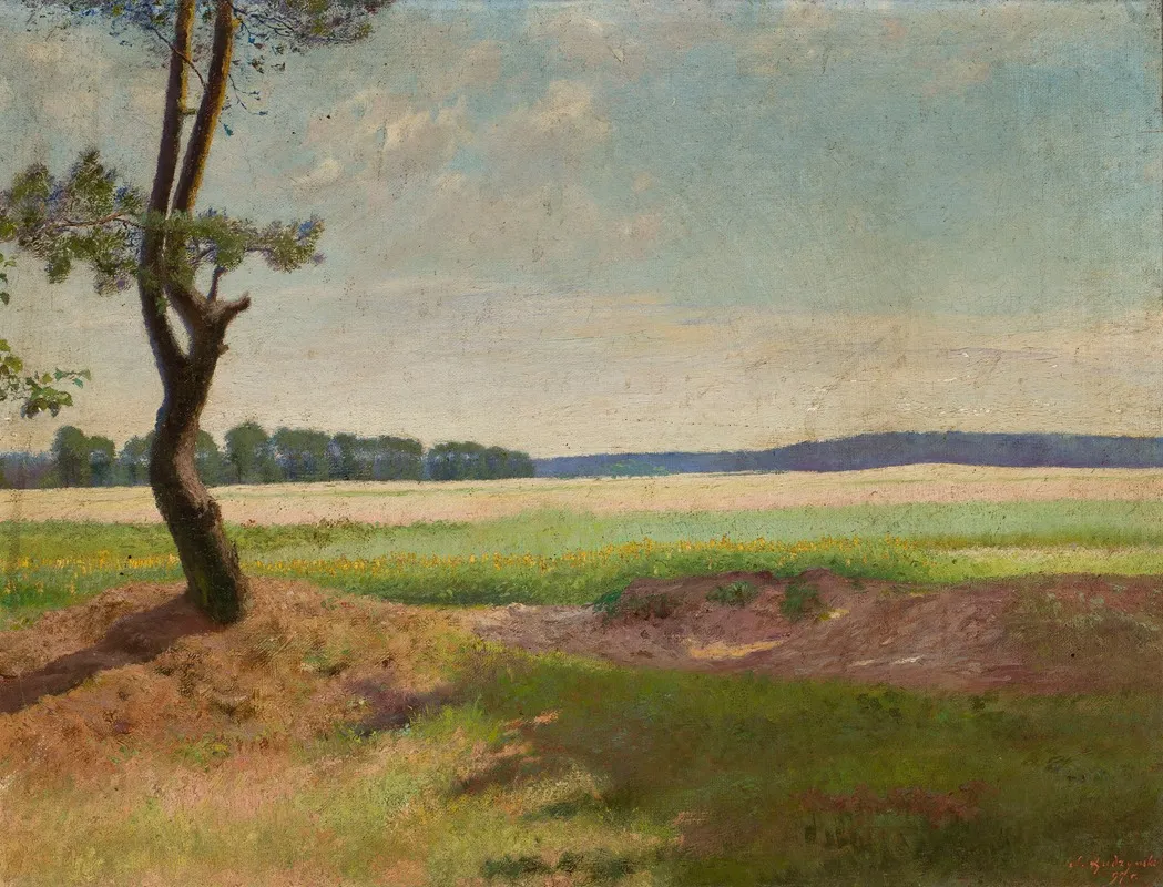 Landscape With A Pine Tree Wall Art by Stanisław Budzyński - High-Resolution Digital Print