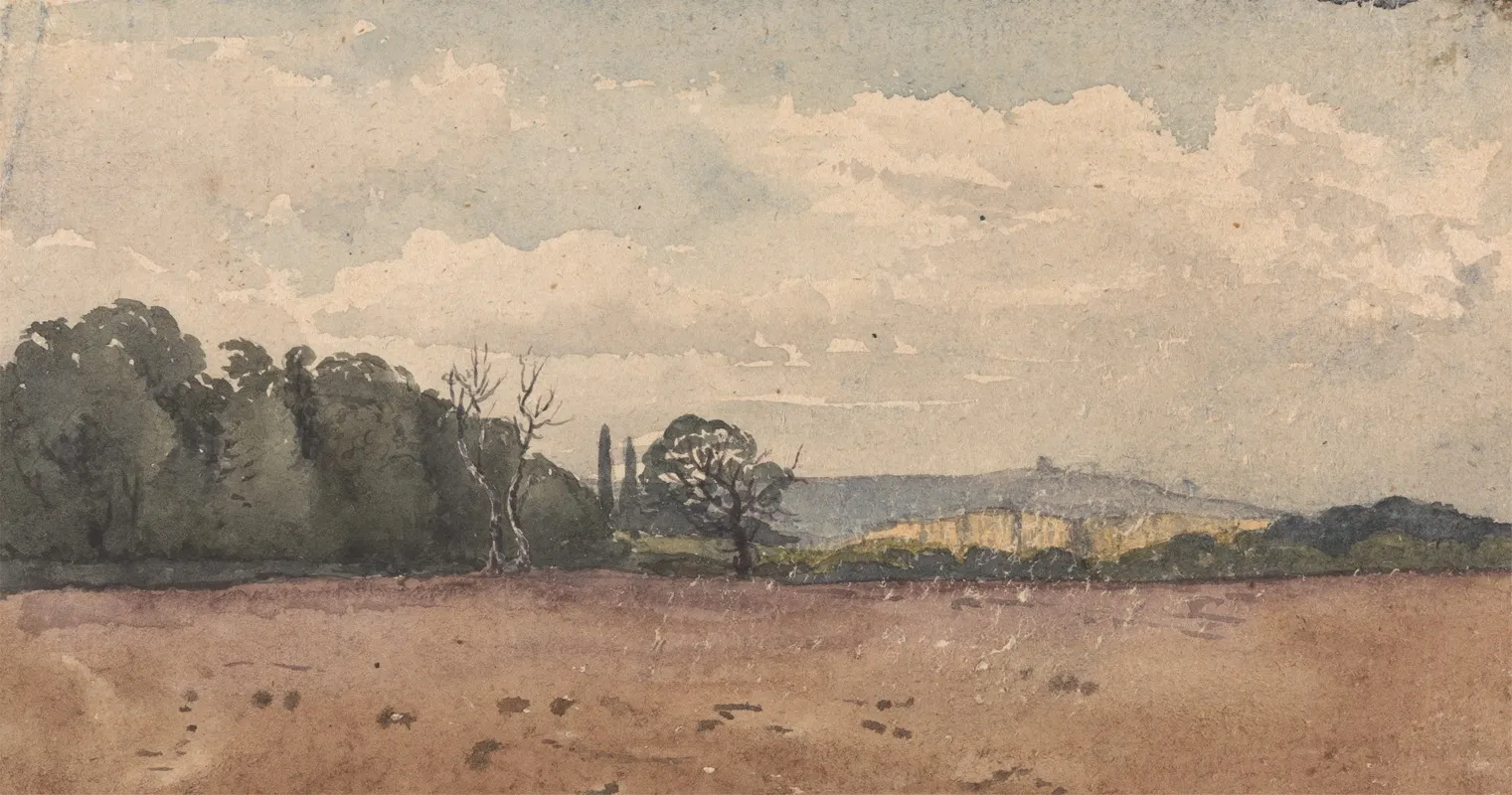 Landscape With A Ploughed Field In The Foreground Wall Art by David Charles Read - High-Resolution Digital Print