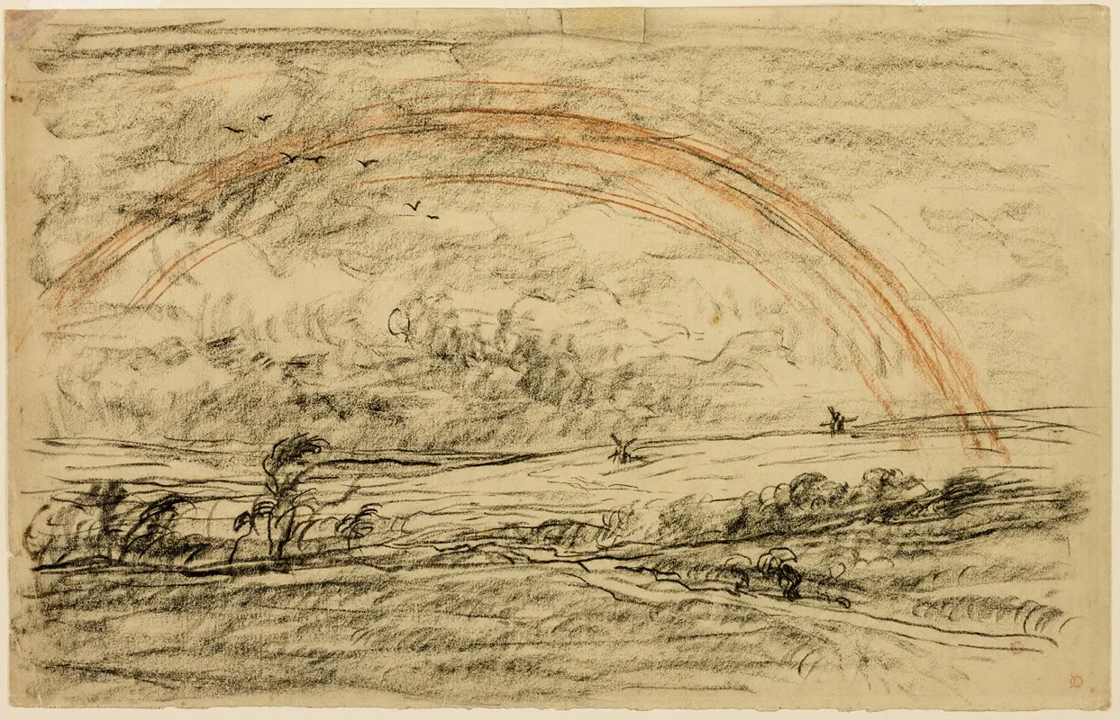 Landscape With A Rainbow Wall Art by Charles François Daubigny - High-Resolution Digital Print