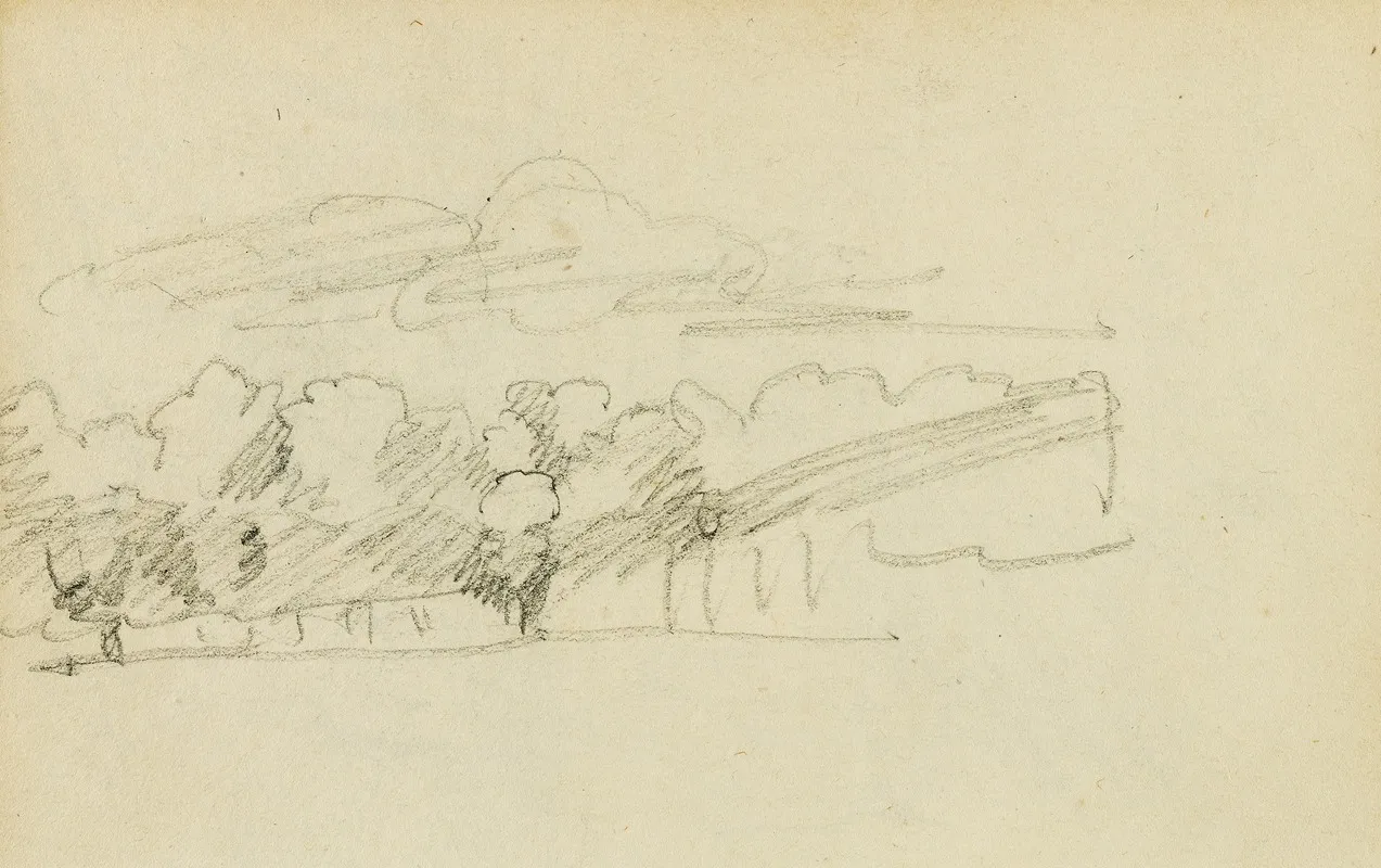 Landscape With A Row Of Trees Wall Art by Théodore Géricault - High-Resolution Digital Print