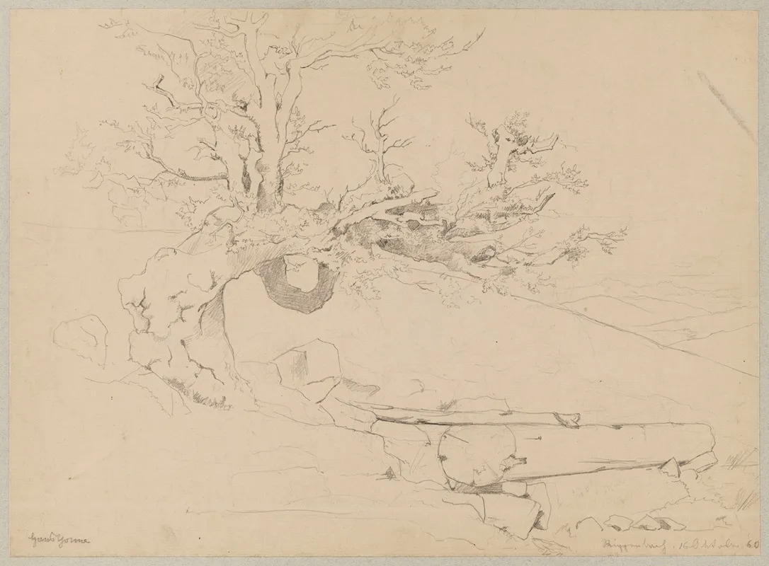 Landscape With A Tree By A Stream Near Ruppenberg In Westphalia