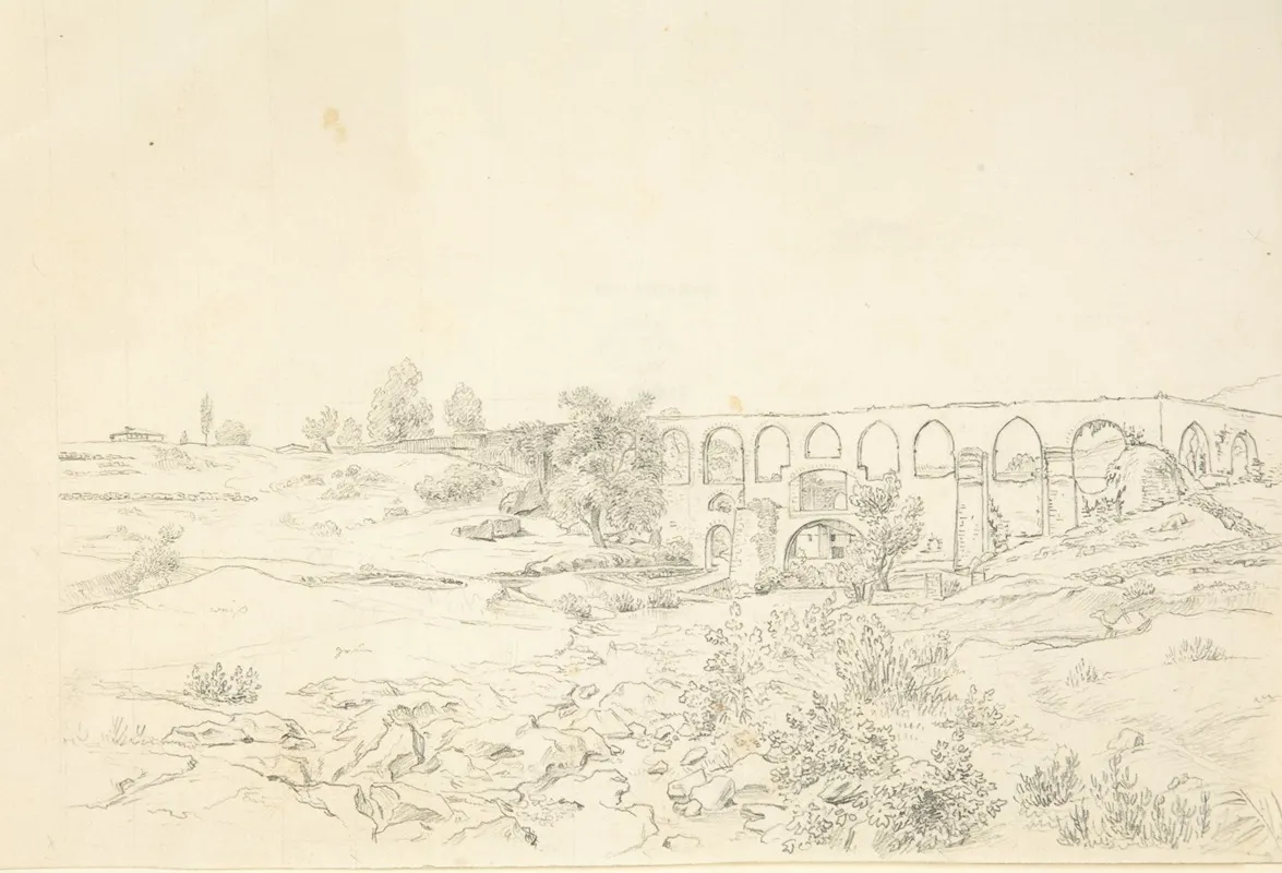Landscape With Acquaduct Near Smyrna Wall Art by Franz von Hauslab the Younger - High-Resolution Digital Print