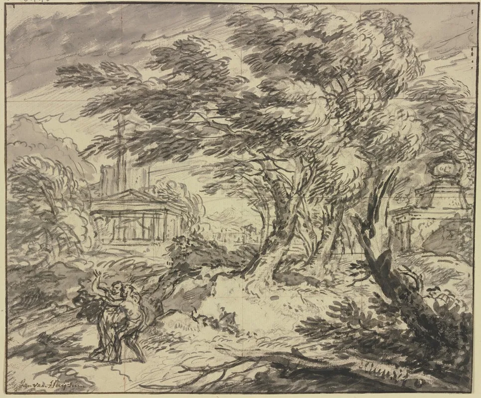 Landscape With Ancient Temple In A Storm
