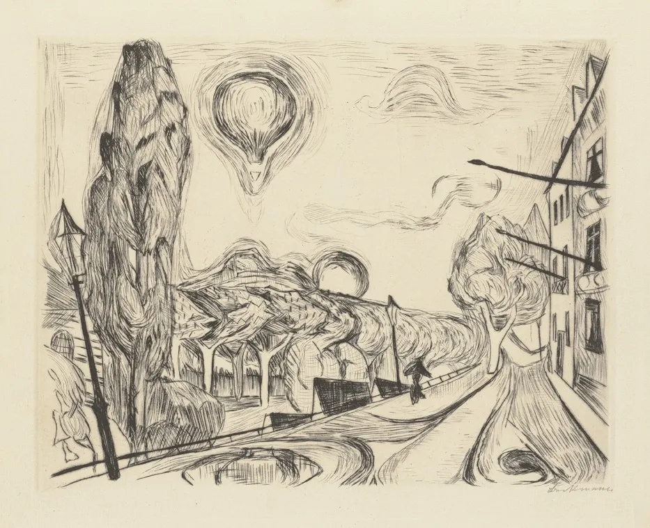 Landscape With Balloon Wall Art by Max Beckmann - High-Resolution Digital Print